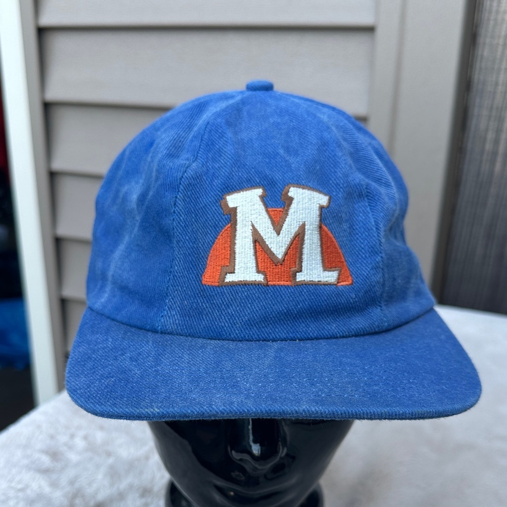 Vintage Malibu Blue Cap with Orange and White Logo